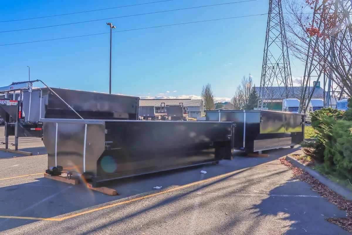 Roll-off dumpster ready for waste disposal at job site for Roofing Dumpster Rental in Salem